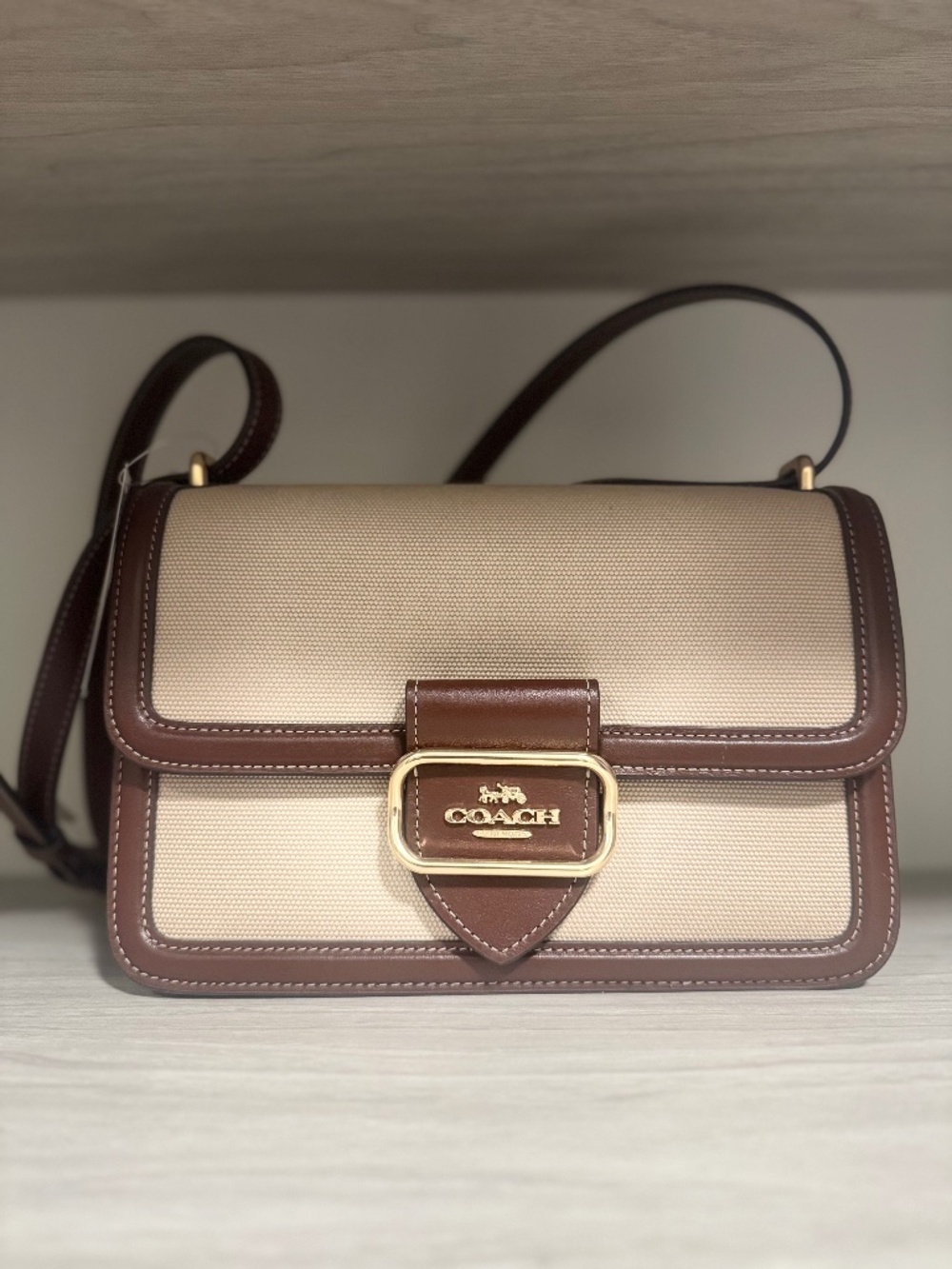 NWT Coach Morgan Large Shoulder/Crossbody with Brown Leather Trim NWT
